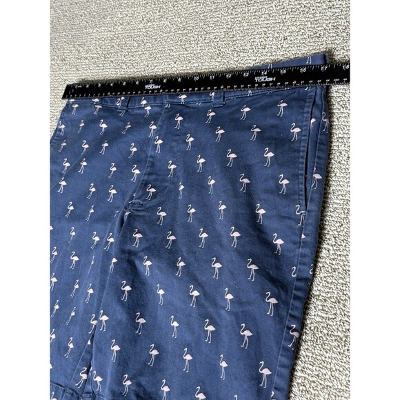 J. Crew Shorts Men's 32 Navy Blue Pink Flamingo All Over Golf Chino Stretch 9" - Picture 7 of 8